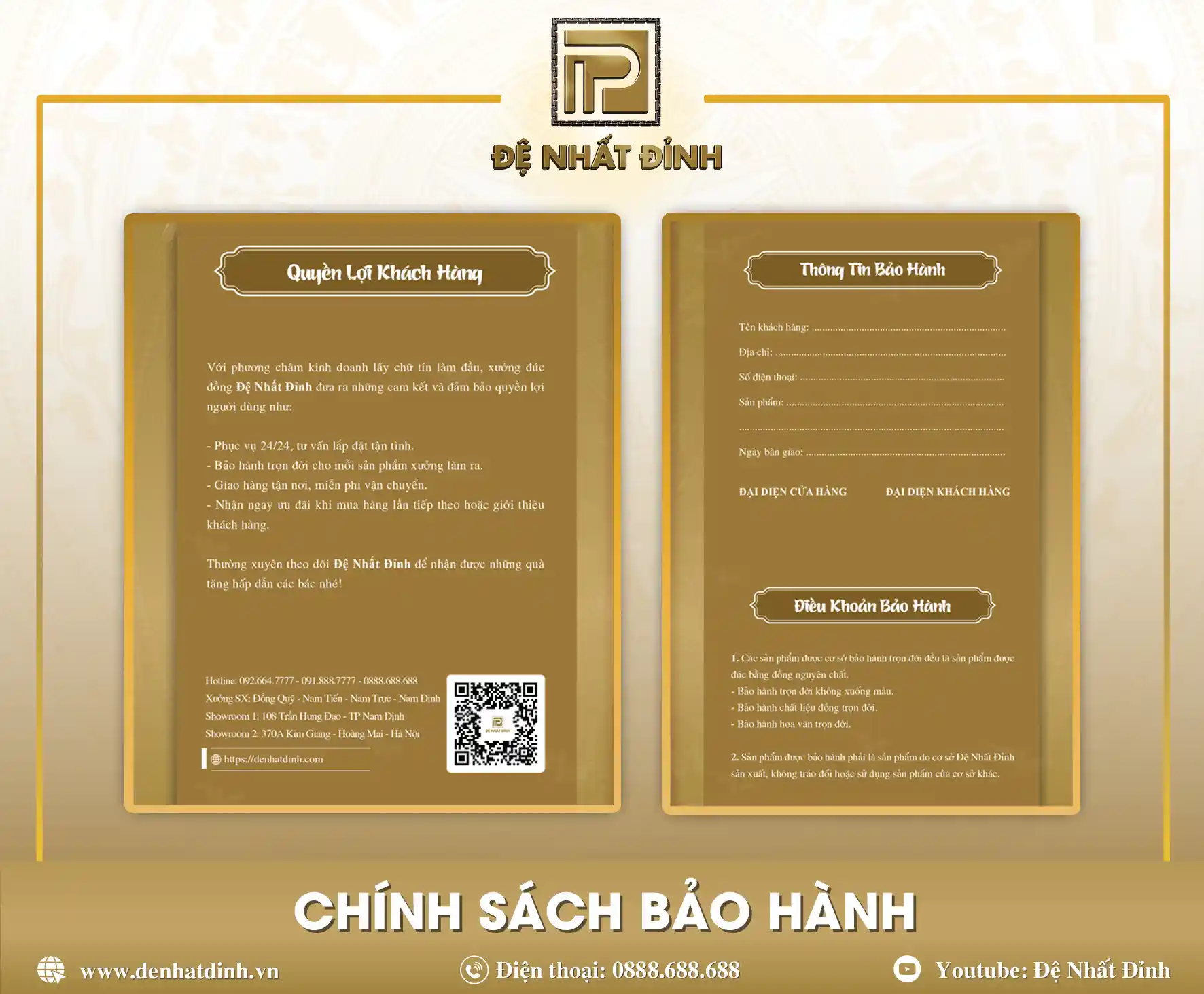 Chỉnh sách bảo hành tại thương hiệu Đệ Nhất Đỉnh